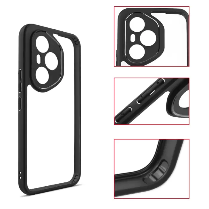 Honor 400 Pro Kılıf Kamera Korumalı Şeffaf Arka Yüzey Lopard New Roll Kapak