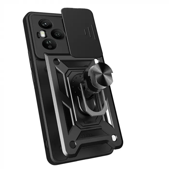 Honor 400 Pro Kılıf Magnetik Standlı Kamera Korumalı Lopard Sürgülü Kamera Korumalı Yüzüklü Tasarım Armor Vega