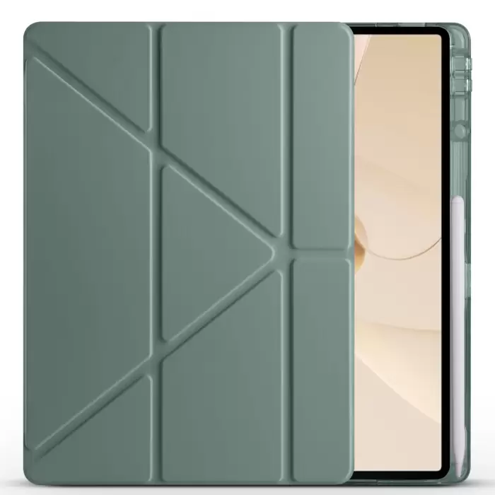 Huawei Matepad 12x Kılıf Lopard Tri Folding Kalem Bölmeli Standlı Kılıf