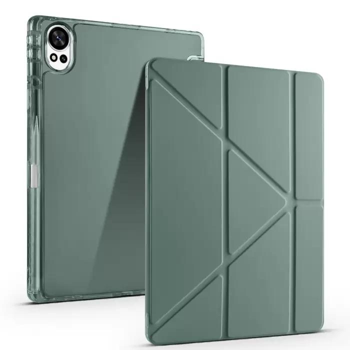 Huawei Matepad 12x Kılıf Lopard Tri Folding Kalem Bölmeli Standlı Kılıf