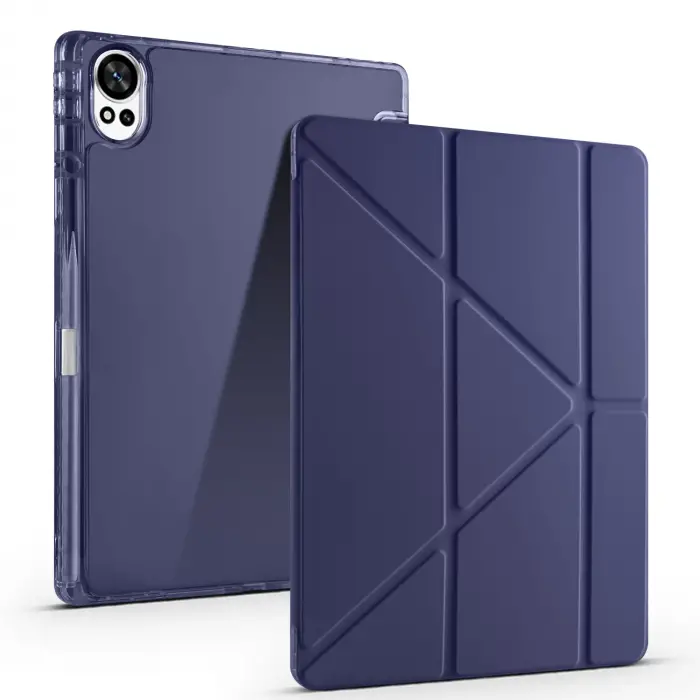 Huawei Matepad 12x Kılıf Lopard Tri Folding Kalem Bölmeli Standlı Kılıf