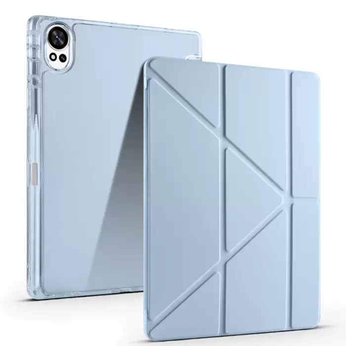 Huawei Matepad 12x Kılıf Lopard Tri Folding Kalem Bölmeli Standlı Kılıf