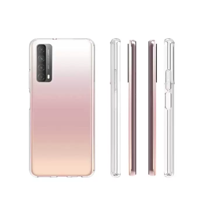 Huawei P Smart 2021 Kılıf Lopard Kamera Korumalı Renksiz Şeffaf Esnek Silikon Kapak Süper