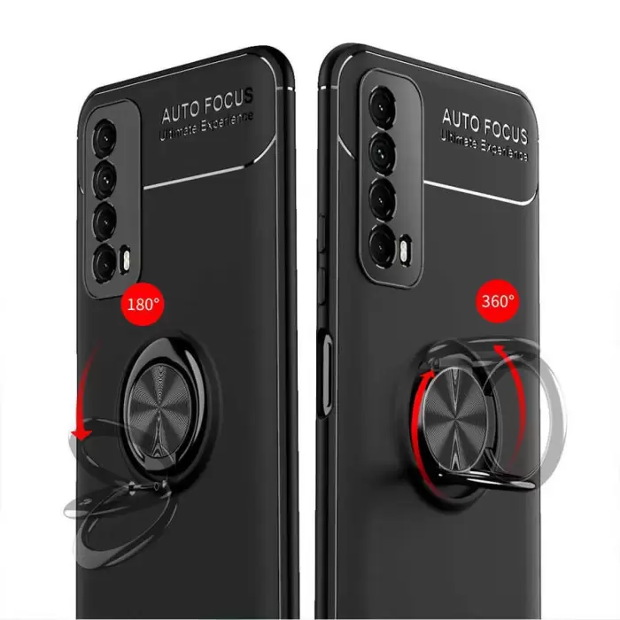Huawei P Smart 2021 Kılıf Lopard Kamera Korumalı Yüzüklü Standlı Koruyucu Orjinal Kalite Ravel