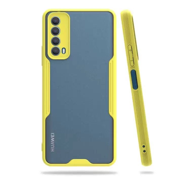 Huawei P Smart 2021 Kılıf Parfe Silikon Kapak Kamera Korumalı Kılıf Ultra Ince Buzlu Mat Renkli