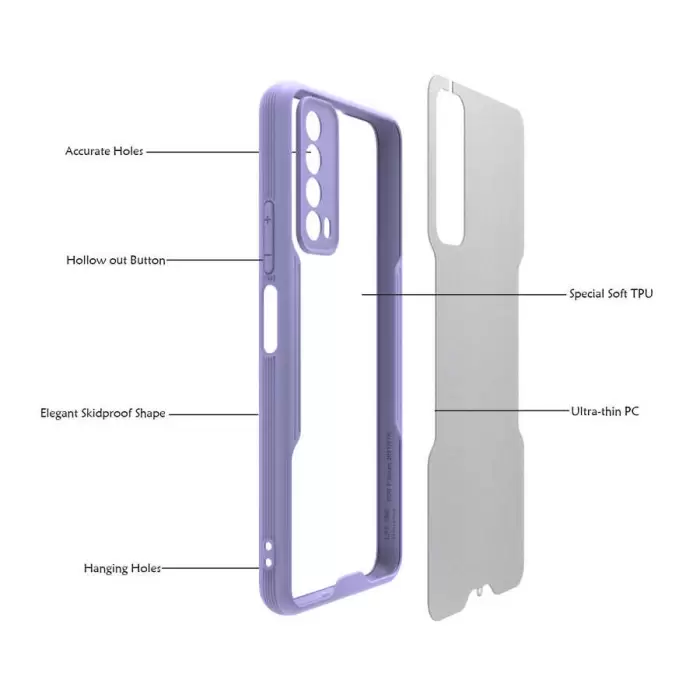 Huawei P Smart 2021 Kılıf Parfe Silikon Kapak Kamera Korumalı Kılıf Ultra Ince Buzlu Mat Renkli