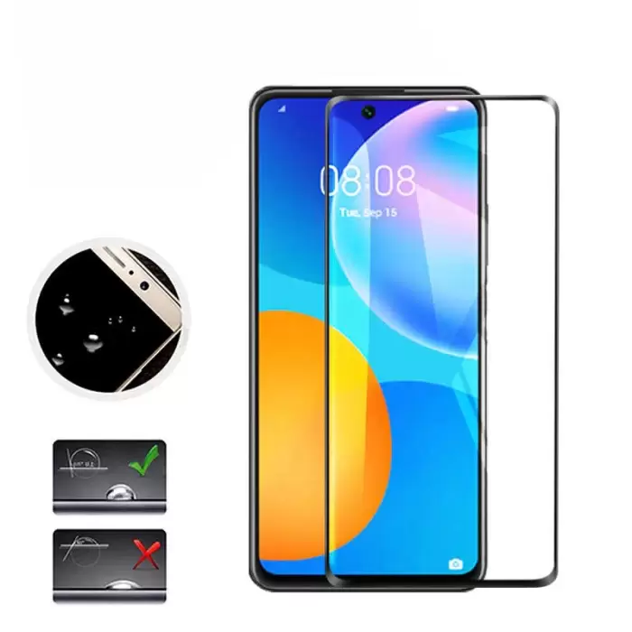 Huawei P Smart 2021 Lopard Kenarları Kırılmaya Dayanıklı Cam Ekran Koruyucu