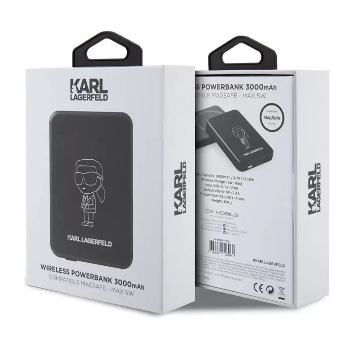 Karl Lagerfeld Led Işıklı Göstergeli Magsafe Magnetik Lisanslı Powerbank 3000 Mah