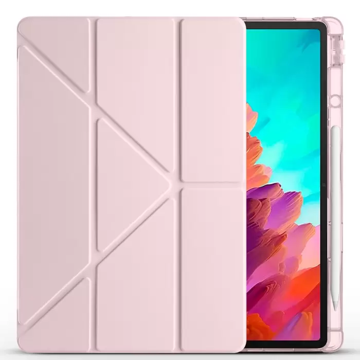 Lenovo Idea Tab Pro 12.7 Tb-373fu Kılıf Lopard Tri Folding Kalem Bölmeli Standlı Kılıf