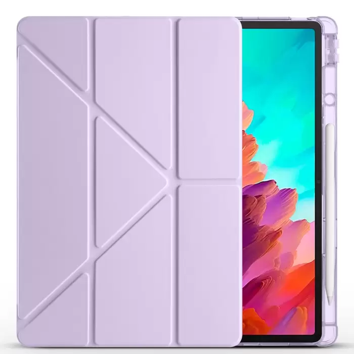 Lenovo Idea Tab Pro 12.7 Tb-373fu Kılıf Lopard Tri Folding Kalem Bölmeli Standlı Kılıf