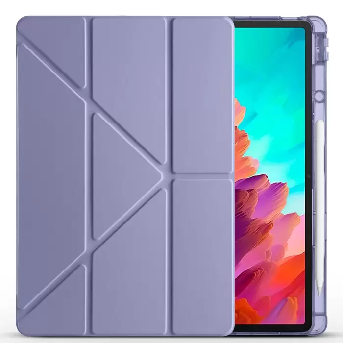 Lenovo Idea Tab Pro 12.7 Tb-373fu Kılıf Lopard Tri Folding Kalem Bölmeli Standlı Kılıf