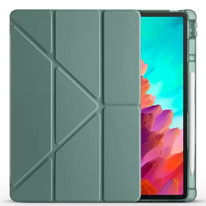 Lenovo Idea Tab Pro 12.7 Tb-373fu Kılıf Lopard Tri Folding Kalem Bölmeli Standlı Kılıf