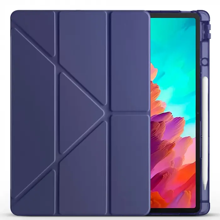 Lenovo Idea Tab Pro 12.7 Tb-373fu Kılıf Lopard Tri Folding Kalem Bölmeli Standlı Kılıf