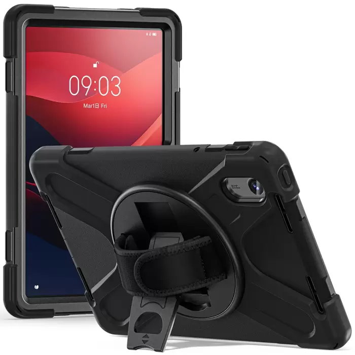Lenovo Tab M11 Tb-330fu Uyumlu Tablet Silikon Tank Military Ultra Koruma Standlı Defender