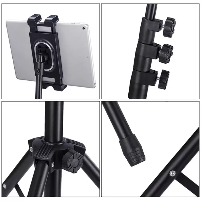 iPad, iPhone, Tab, Samsung 145cm Dört Kademeli Metal Boru Tablet Ve Telefon Tutuculu Tripod Adv-306