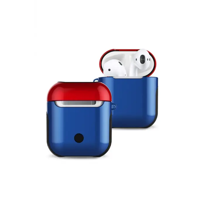Lopard Airpods 2 (2.nesil) 3in1 Kılıf - Lacivert-kırmızı
