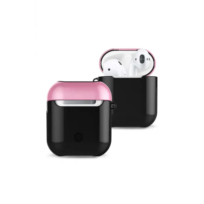 Lopard Airpods 2 (2.nesil) 3in1 Kılıf - Siyah-pembe