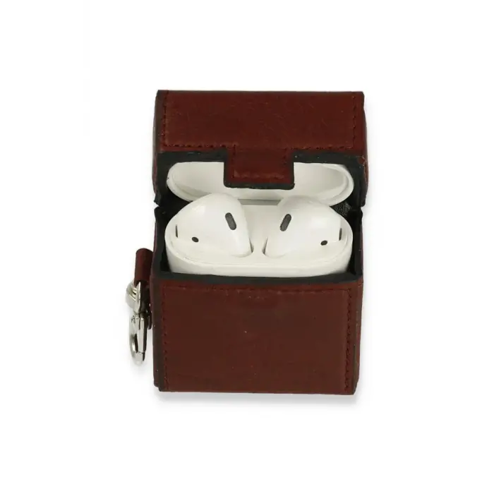 Lopard Airpods 2 (2.nesil) Deri Kılıf - Bordo