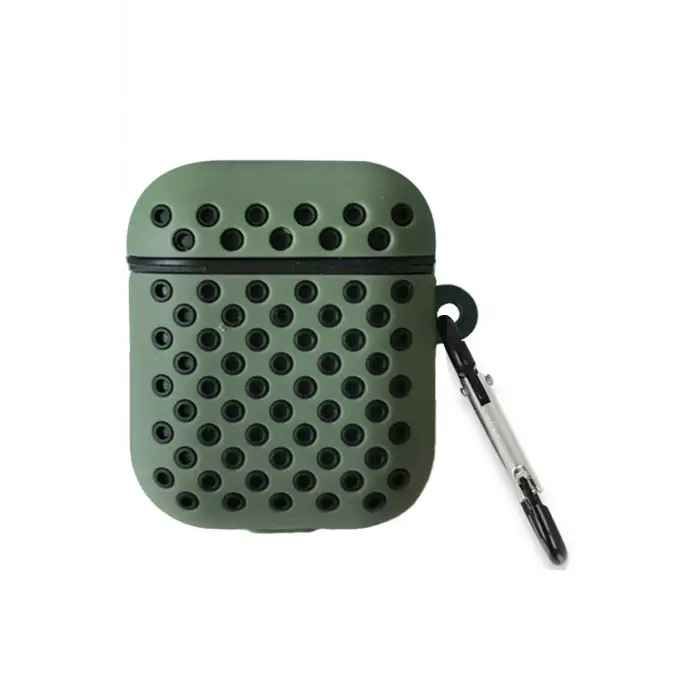 Lopard Airpods 2 (2.nesil) Spor Delikli Kılıf - Haki Yeşil-siyah