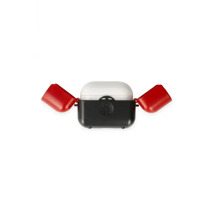 Lopard Airpods 3 (3.nesil) Basmalı Kılıf - Siyah-kırmızı