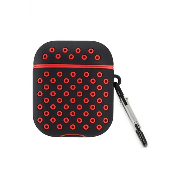 Lopard Airpods 3 (3.nesil) Spor Delikli Kılıf - Siyah-kırmızı