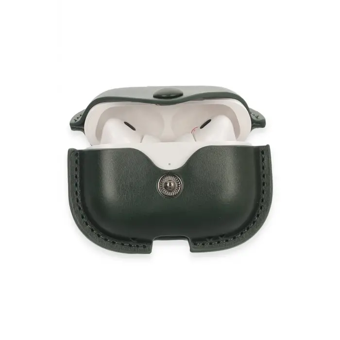 Lopard Airpods Pro 2 (2.nesil) Çanta Deri Kılıf - Haki Yeşil