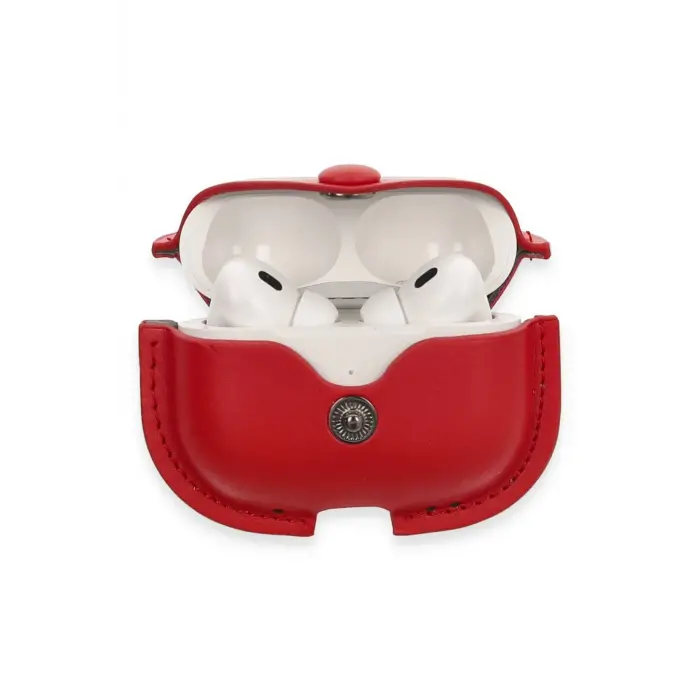 Lopard Airpods Pro 2 (2.nesil) Çanta Deri Kılıf - Kırmızı