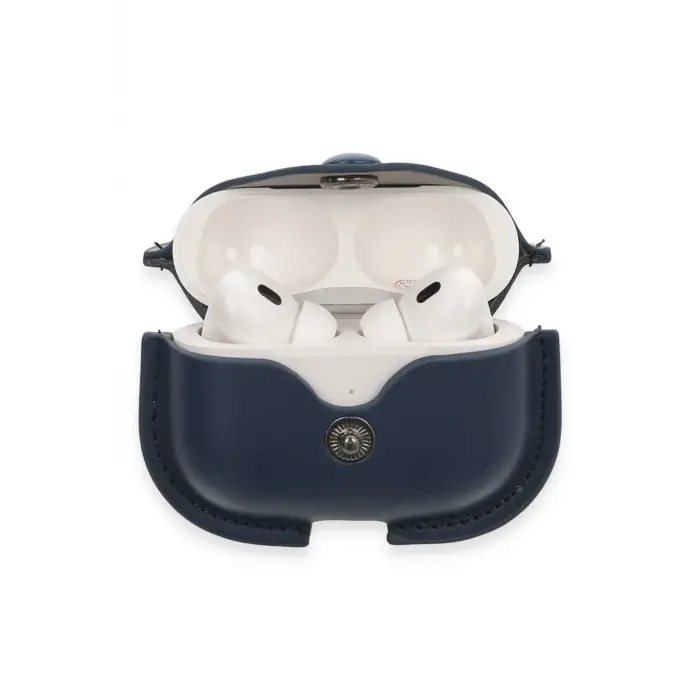 Lopard Airpods Pro 2 (2.nesil) Çanta Deri Kılıf - Lacivert