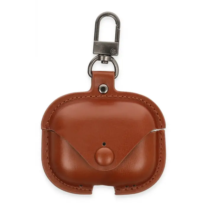 Lopard Airpods Pro 2 (2.nesil) Çanta Deri Kılıf - Taba