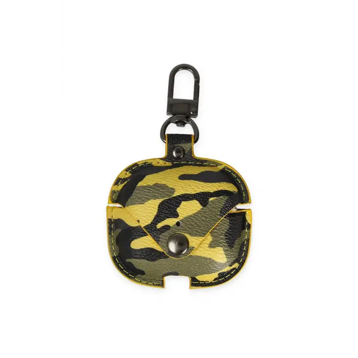 Lopard Airpods Pro 2 (2.nesil) Çanta Kamuflaj Deri Kılıf - Sarı