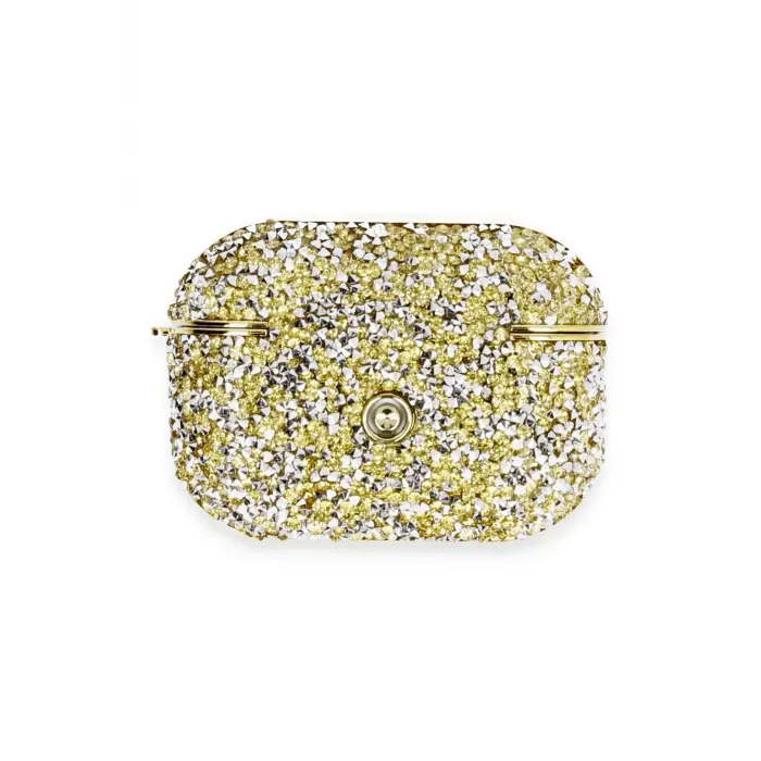 Lopard Airpods Pro 2 (2.nesil) Luz Taşlı Kılıf - Gold