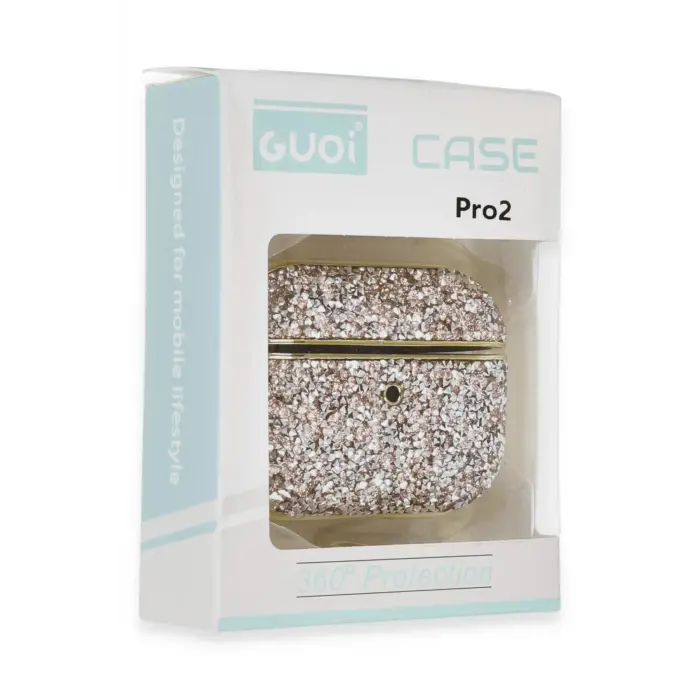 Lopard Airpods Pro 2 (2.nesil) Luz Taşlı Kılıf - Mavi