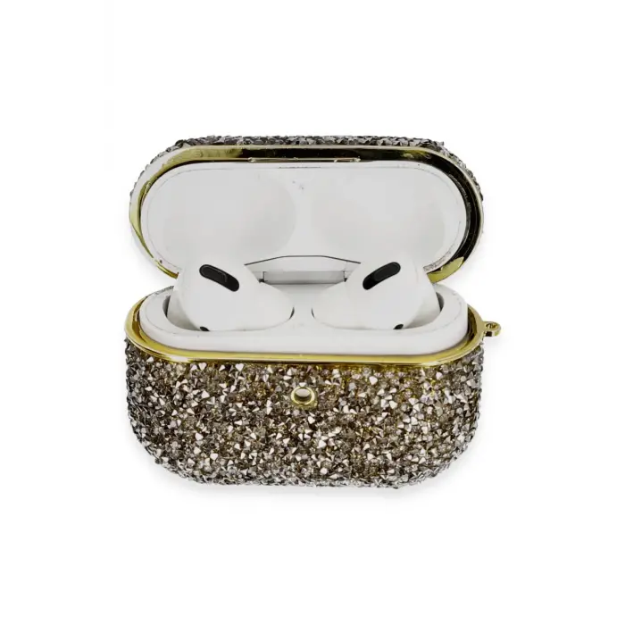 Lopard Airpods Pro 2 (2.nesil) Luz Taşlı Kılıf - Siyah