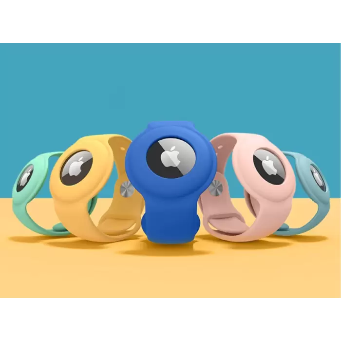 Apple Airtag Uyumlu Kordon (Anahtarlık Hediyeli) & Bileklik - Çok Amaçlı Yumuşak Silikon Kılıf
