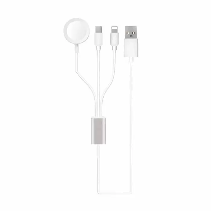 Lopard Akıllı Saat 3 in 1 Lightning-Type-C-Wireless USB Şarj Kablosu