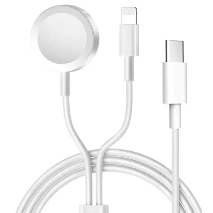 Lopard Akıllı Saat Wireless To Lightning Type-C Şarj Kablosu 1.2M