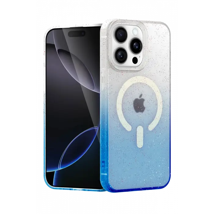 Lopard Apple İphone 14 Pro Pummel Shiny Magsafe Kapak - Mavi