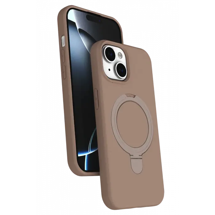 Lopard Apple İphone 14 Regal Magsafe Standlı Kapak - Çöl Titanyum