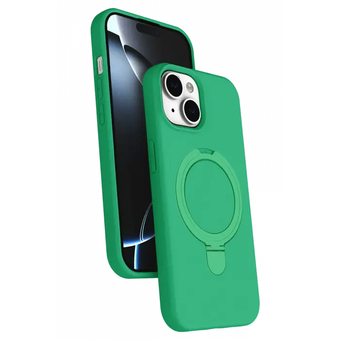 Lopard Apple İphone 14 Regal Magsafe Standlı Kapak - Yeşil