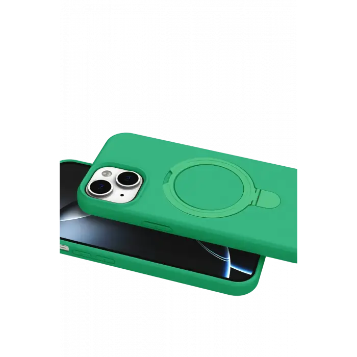Lopard Apple İphone 14 Regal Magsafe Standlı Kapak - Yeşil