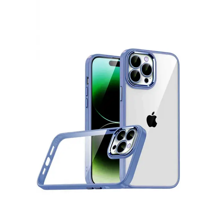 Lopard Apple İphone 15 Pro Max Razer Lensli Silikon - Açık Mavi