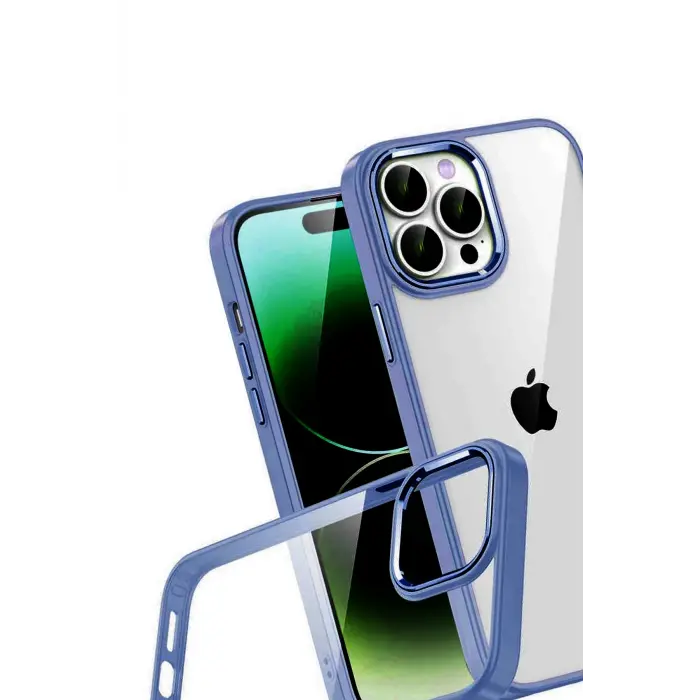 Lopard Apple İphone 15 Pro Max Razer Lensli Silikon - Lacivert