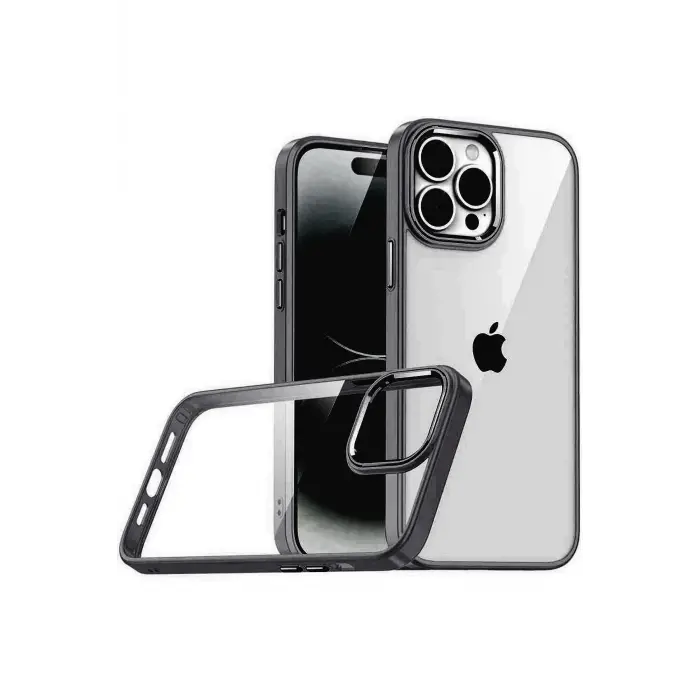 Lopard Apple İphone 15 Pro Max Razer Lensli Silikon - Siyah