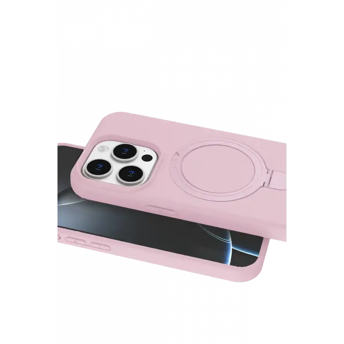 Lopard Apple İphone 15 Pro Max Regal Magsafe Standlı Kapak - Açık Pembe