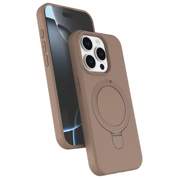 Lopard Apple İphone 15 Pro Max Regal Magsafe Standlı Kapak - Çöl Titanyum