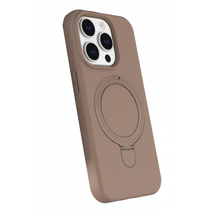 Lopard Apple İphone 15 Pro Max Regal Magsafe Standlı Kapak - Çöl Titanyum