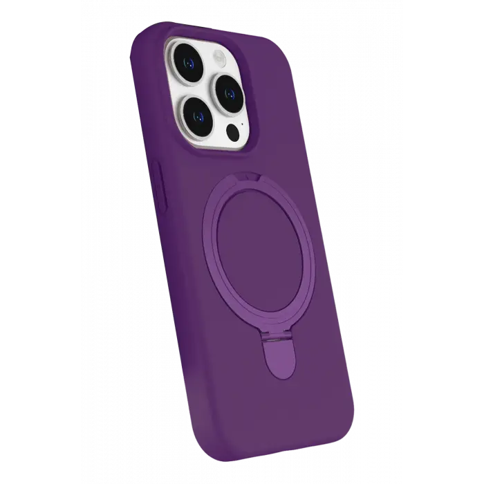 Lopard Apple İphone 15 Pro Max Regal Magsafe Standlı Kapak - Derin Mor