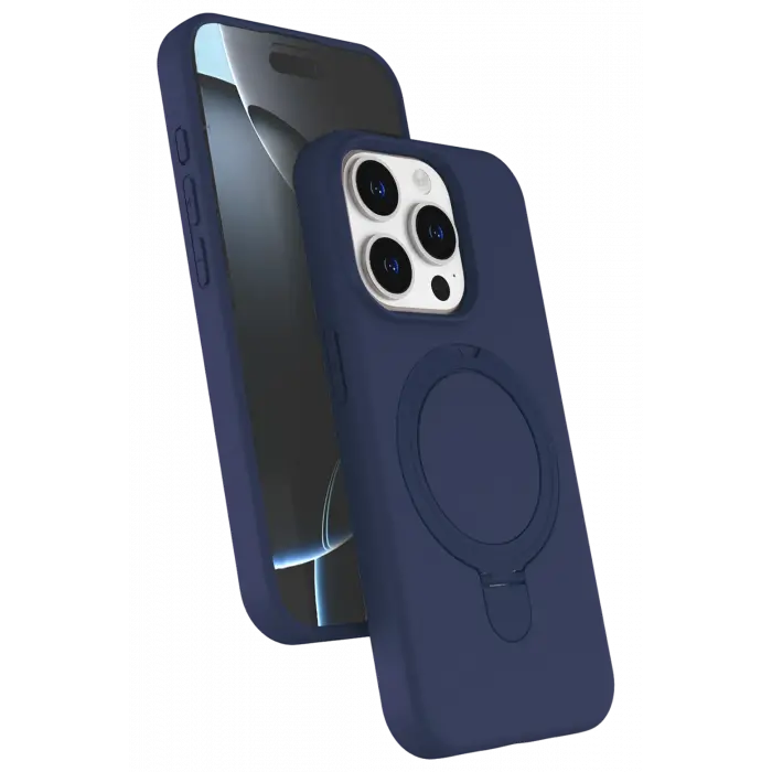 Lopard Apple İphone 15 Pro Max Regal Magsafe Standlı Kapak - Lacivert