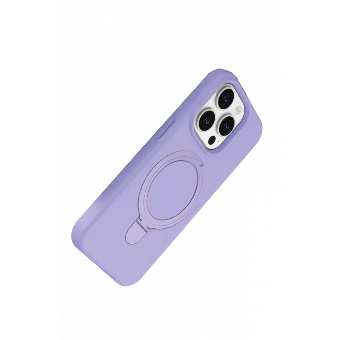 Lopard Apple İphone 15 Pro Max Regal Magsafe Standlı Kapak - Lila