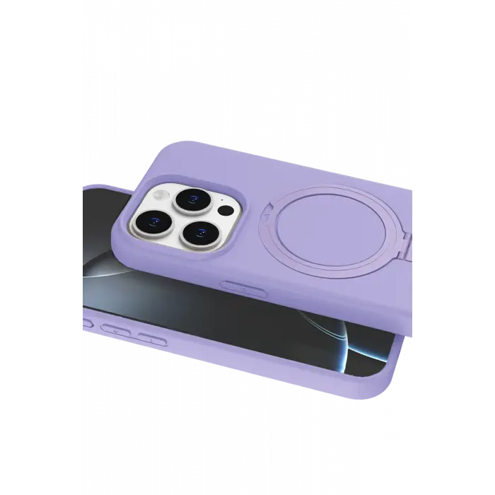 Lopard Apple İphone 15 Pro Max Regal Magsafe Standlı Kapak - Lila